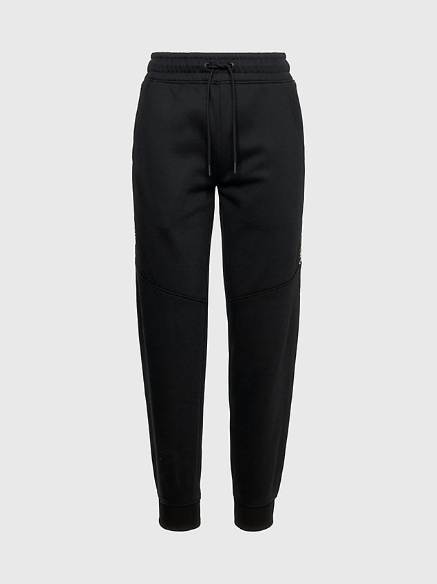 black relaxed joggingbroek met logo tape voor dames - calvin klein jeans