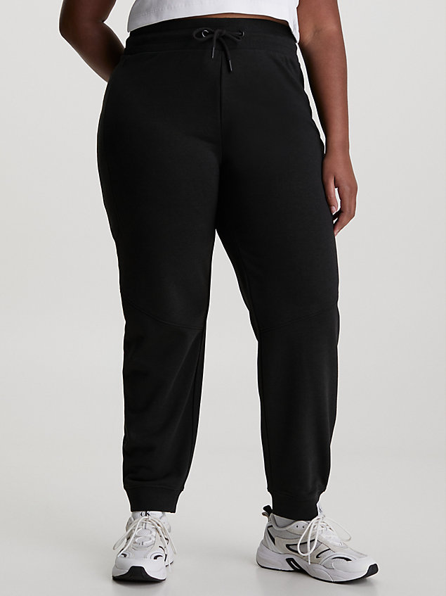 black spodnie dresowe z bawełny organicznej dla kobiety - calvin klein jeans