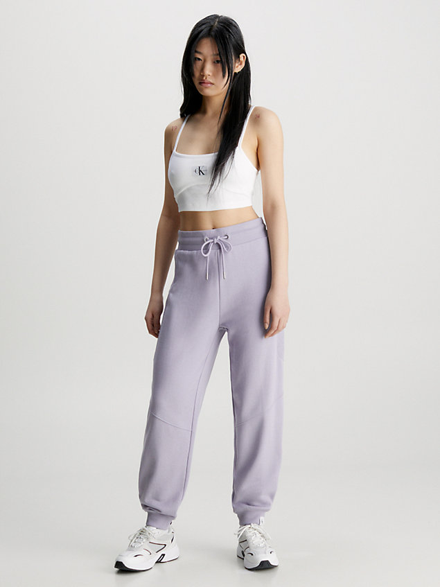 purple spodnie dresowe z bawełny organicznej dla kobiety - calvin klein jeans