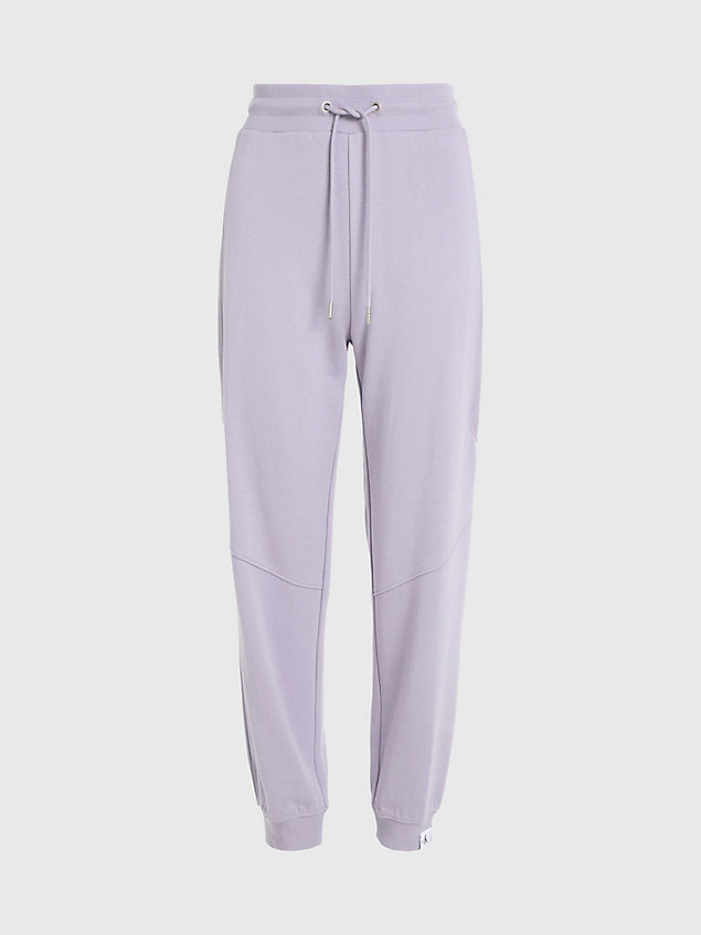 pantalón de chándal de algodón orgánico purple de mujer calvin klein jeans