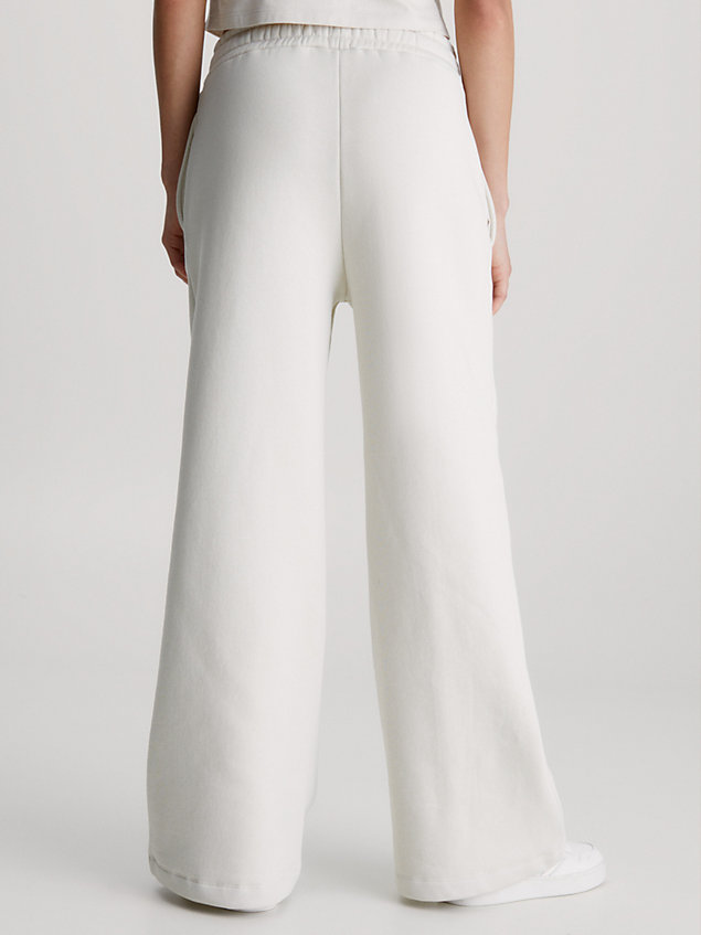 beige spodnie dresowe z prostymi nogawkami i monogramem dla kobiety - calvin klein jeans
