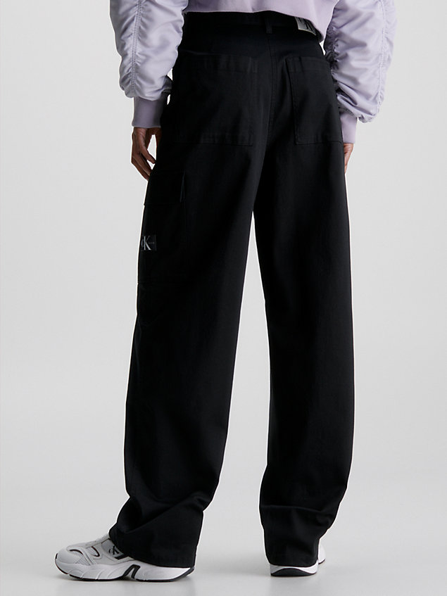 black cotton twill cargo pants for women calvin klein jeans