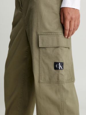 Calvin Klein Jeans essential regular cargo pants in dark green