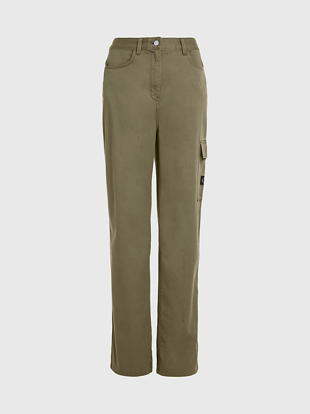 dusty olive cotton twill cargo pants for women calvin klein jeans