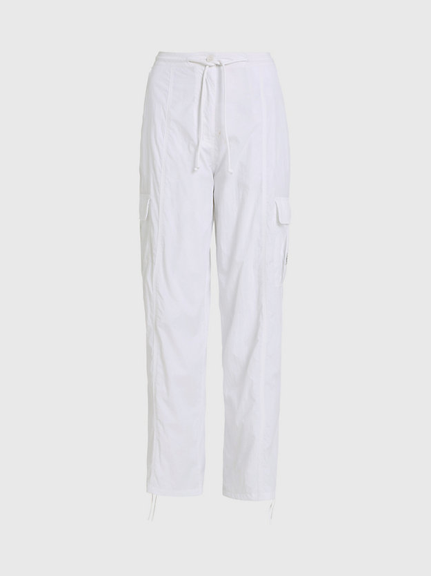 bright white soft touch wide leg cargo pants for women calvin klein jeans