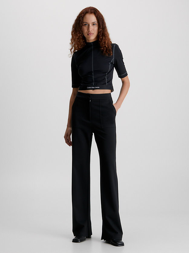 CK BLACK Milano Jersey Straight Trousers for women CALVIN KLEIN JEANS