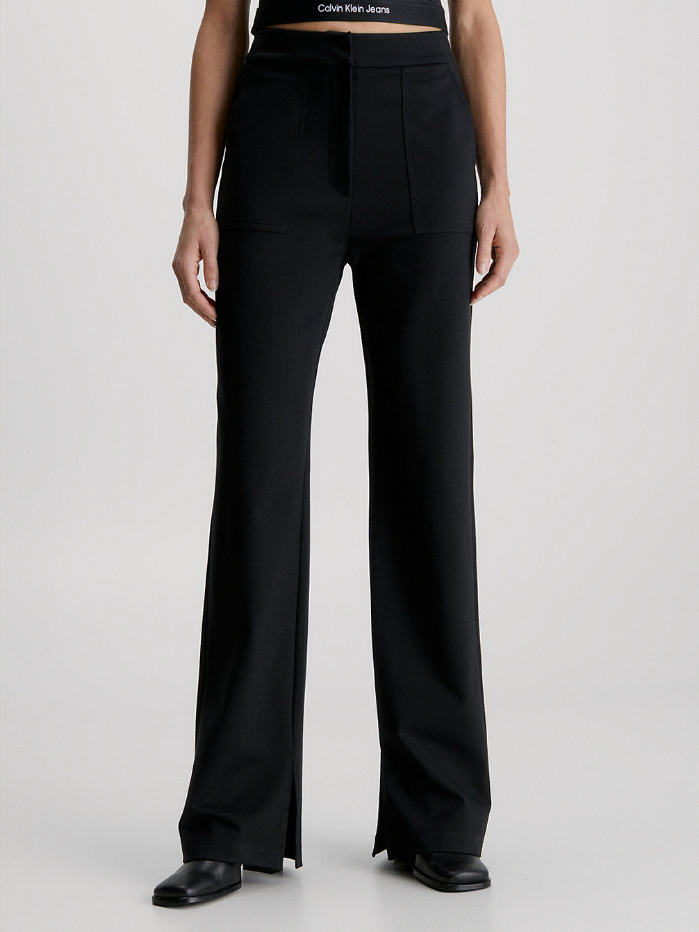 CK BLACK Pantalon Straight En Jersey Milano undefined femmes Calvin Klein