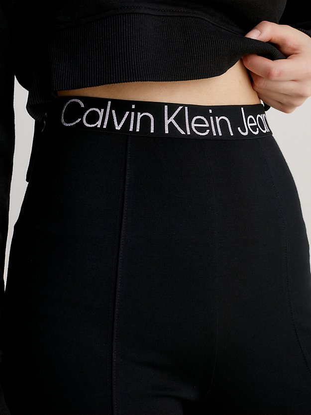 leggings acampanados de punto milano ck black de mujer calvin klein jeans