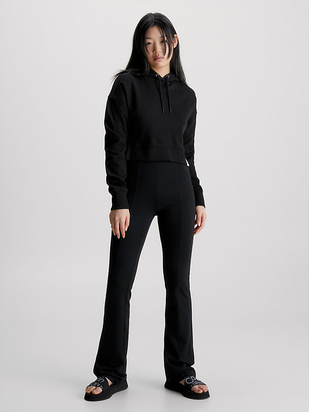 black milano jersey flared leggings for women calvin klein jeans