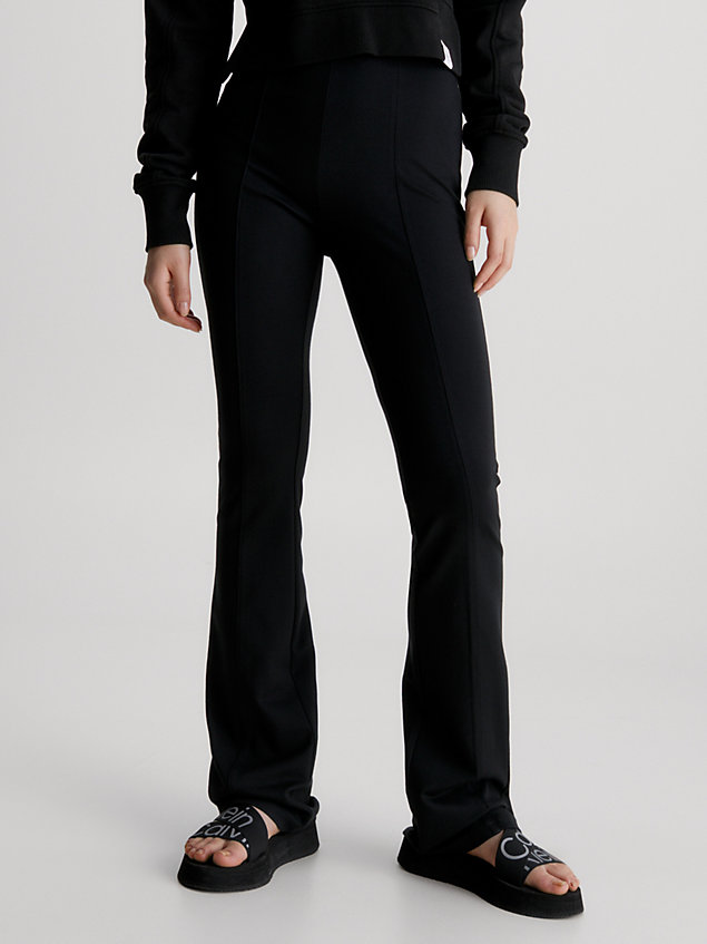 black ausgestellte leggings aus milano-jersey für damen - calvin klein jeans