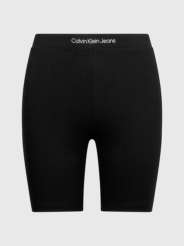 black szorty rowerowe z dżerseju milano dla kobiety - calvin klein jeans