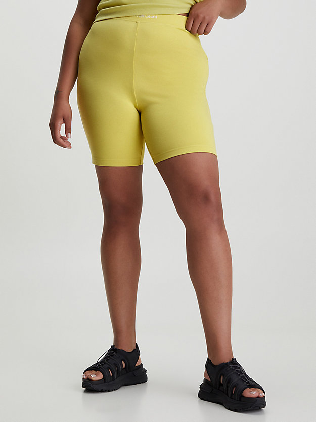 pantaloncini da ciclismo in jersey milano yellow sand da donna calvin klein jeans