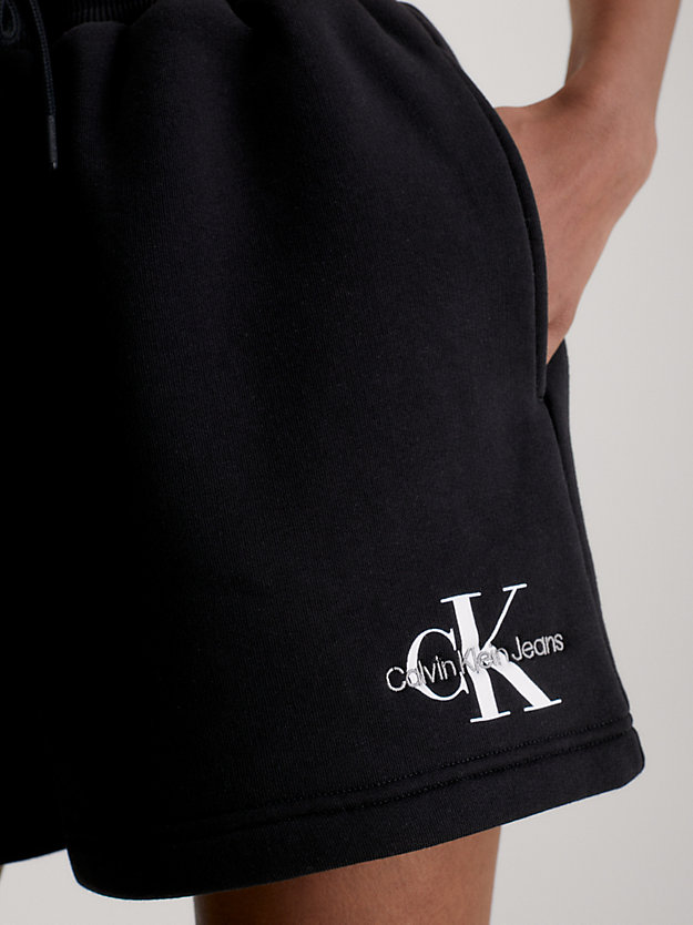 ck black lässige monogramm-jogging-shorts für damen - calvin klein jeans