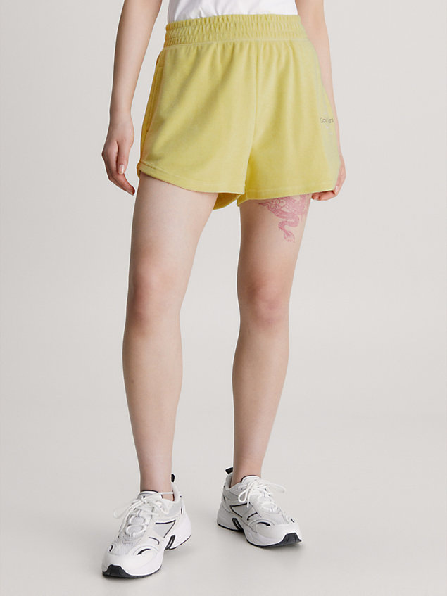 gold towelling shorts for women calvin klein jeans