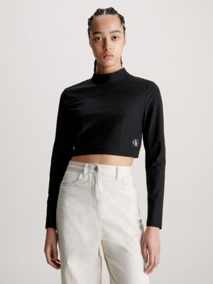 Calvin klein long sleeve hotsell top womens