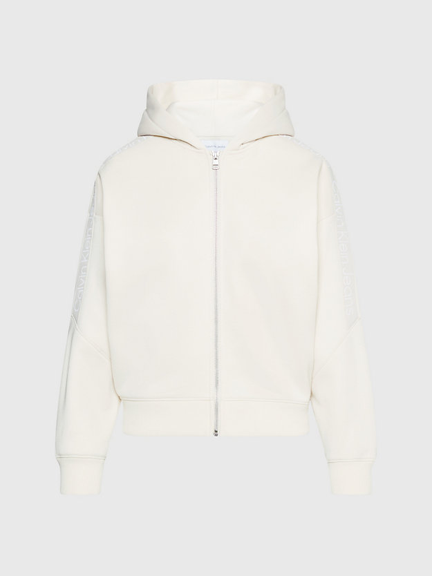 eggshell oversized zip up hoodie for women calvin klein jeans