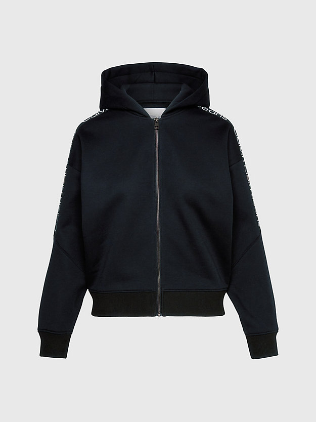 ck black oversized zip up hoodie for women calvin klein jeans