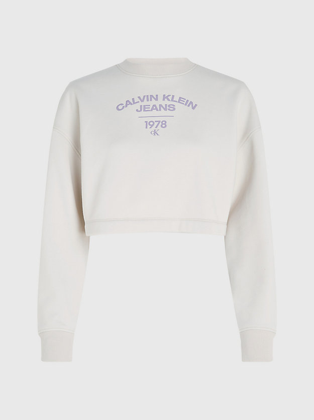 EGGSHELL Cropped sweatshirt met Varsity-logo voor dames CALVIN KLEIN JEANS