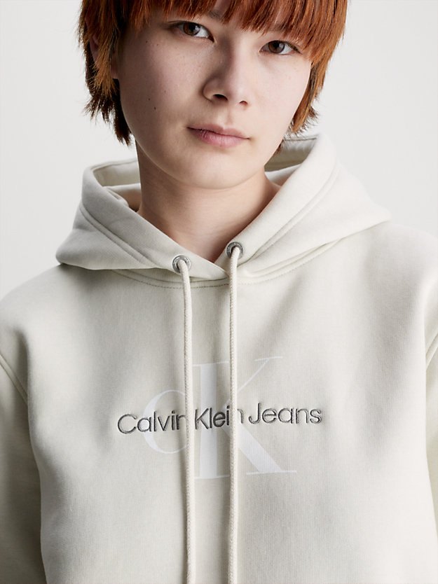 eggshell monogram hoodie for women calvin klein jeans