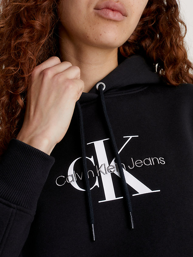 black monogramm-hoodie für damen - calvin klein jeans
