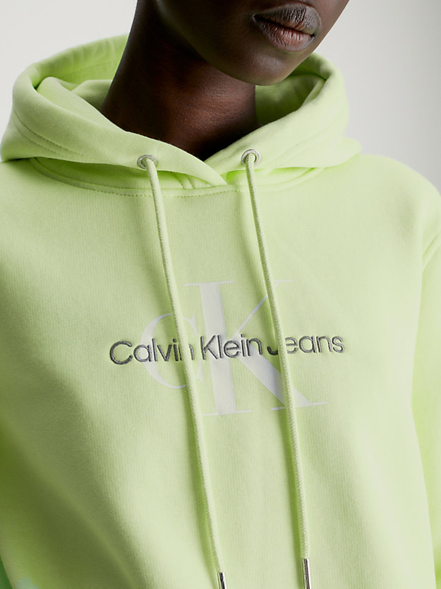 exotic mint cotton blend fleece hoodie for women calvin klein jeans