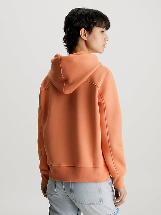 tropical orange monogram hoodie voor dames - calvin klein jeans