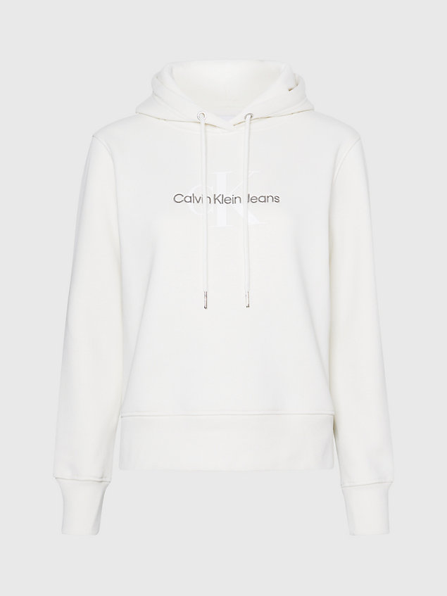 white monogramm-hoodie für damen - calvin klein jeans