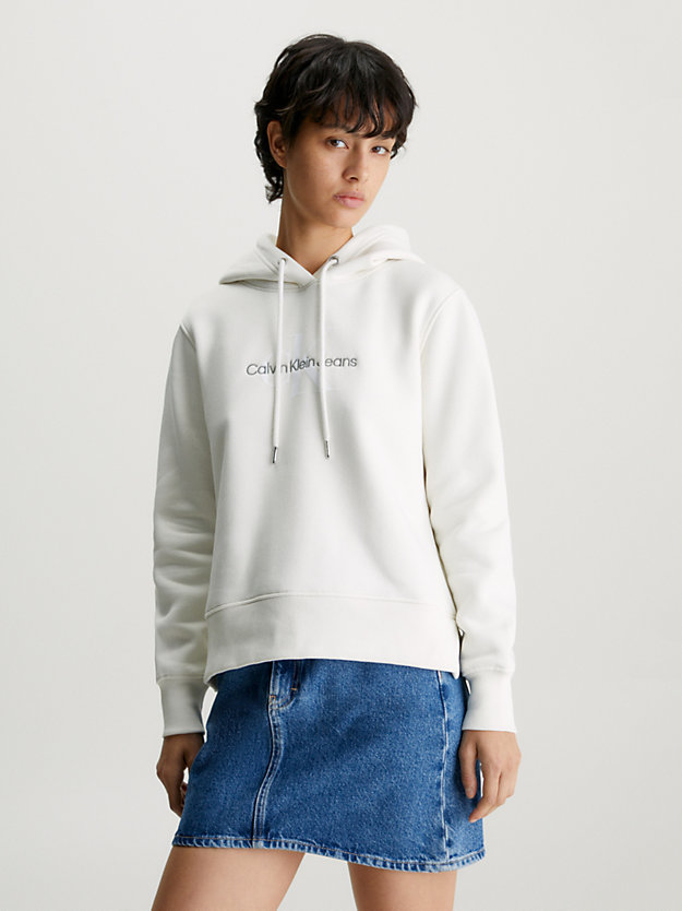 ivory monogram hoodie for women calvin klein jeans
