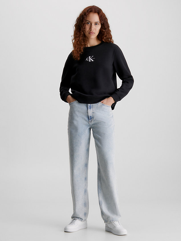 sudadera con monograma black de mujer calvin klein jeans