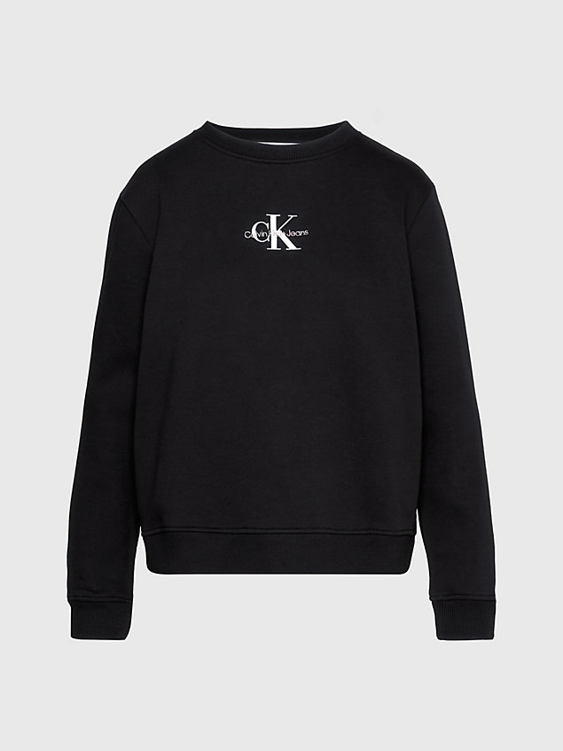 black monogramm-sweatshirt für damen - calvin klein jeans