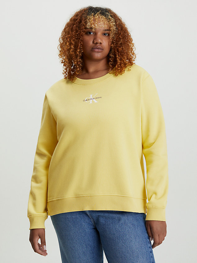 gold monogram sweatshirt for women calvin klein jeans