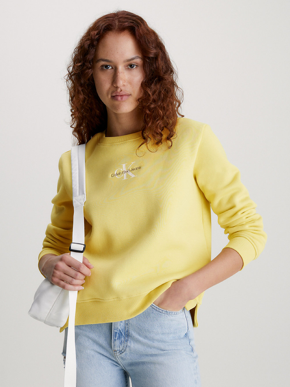YELLOW SAND Monogram Sweatshirt undefined dames Calvin Klein