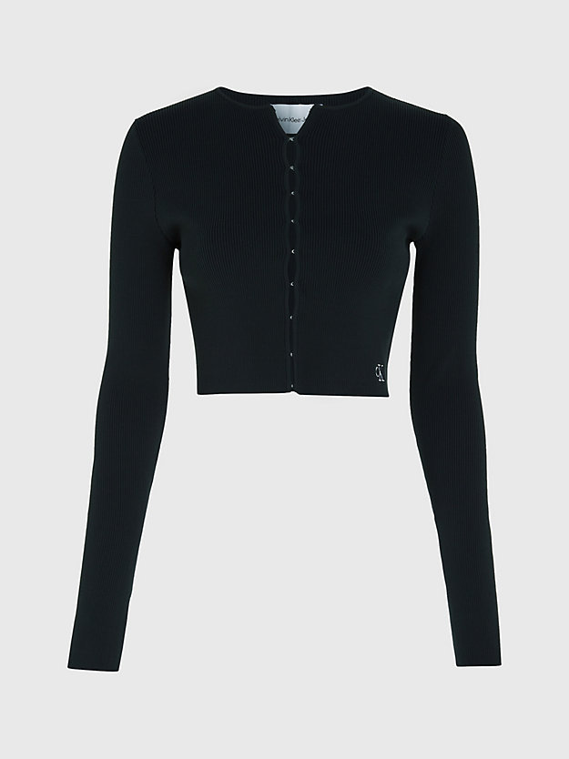 CK BLACK Cropped Hook and Eye Cardigan for women CALVIN KLEIN JEANS