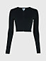 ck black cropped hook and eye cardigan for women calvin klein jeans