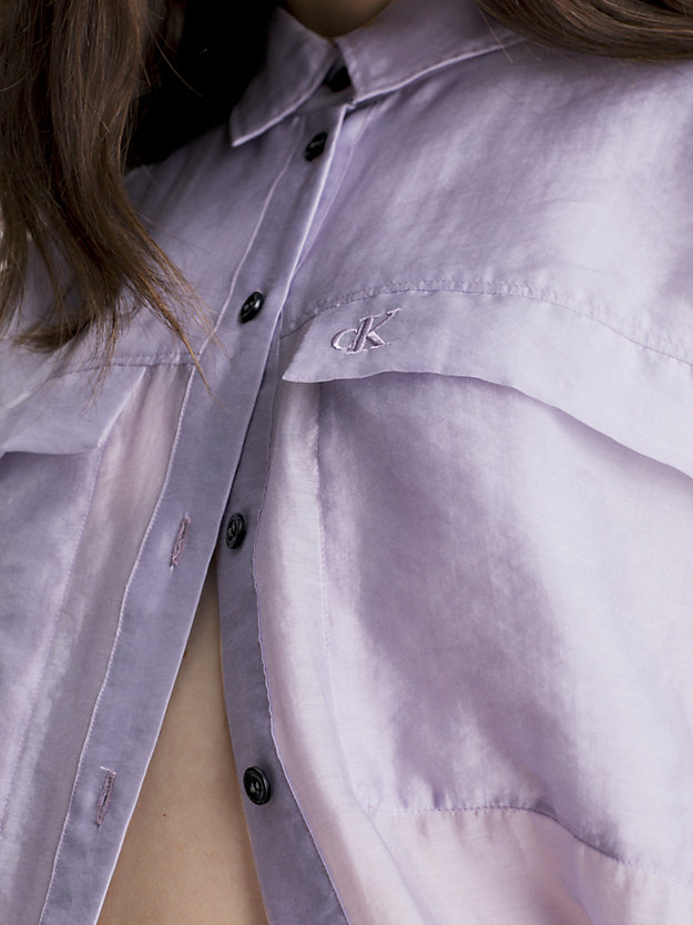 chemise utilitaire relaxed transparente lavender aura pour femmes calvin klein jeans