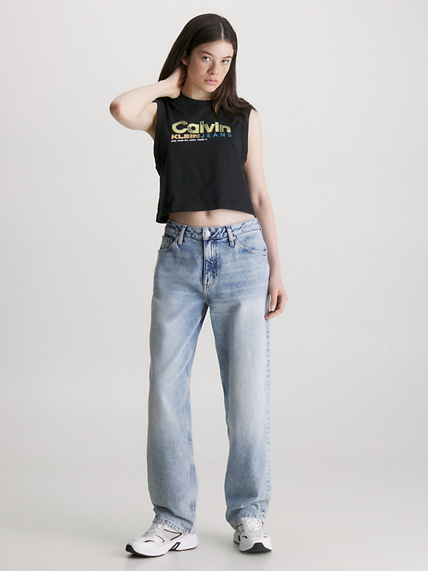 ck black tanktop met logo voor dames - calvin klein jeans