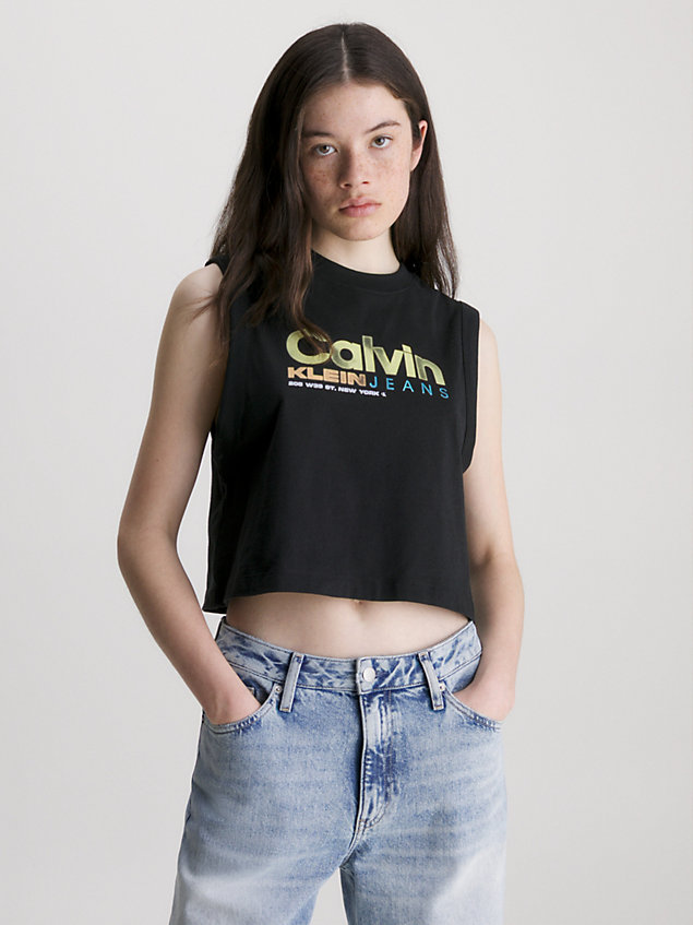 camiseta de tirantes con logo black de mujer calvin klein jeans