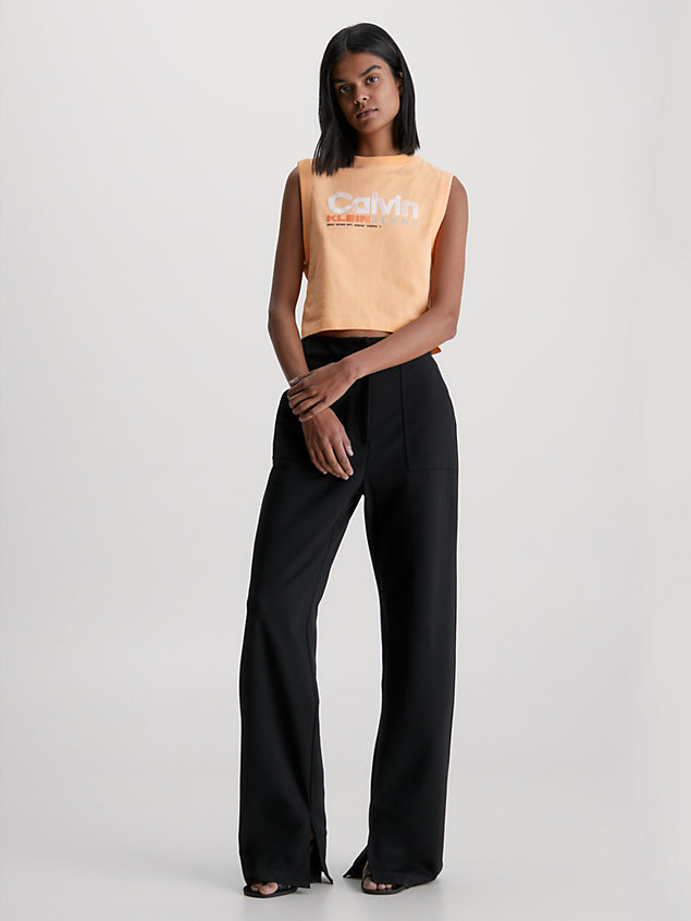 orange logo tank top for women calvin klein jeans