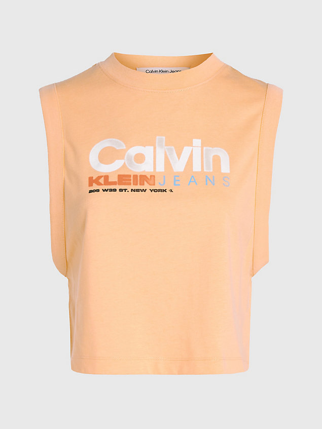 camiseta de tirantes con logo orange de mujer calvin klein jeans