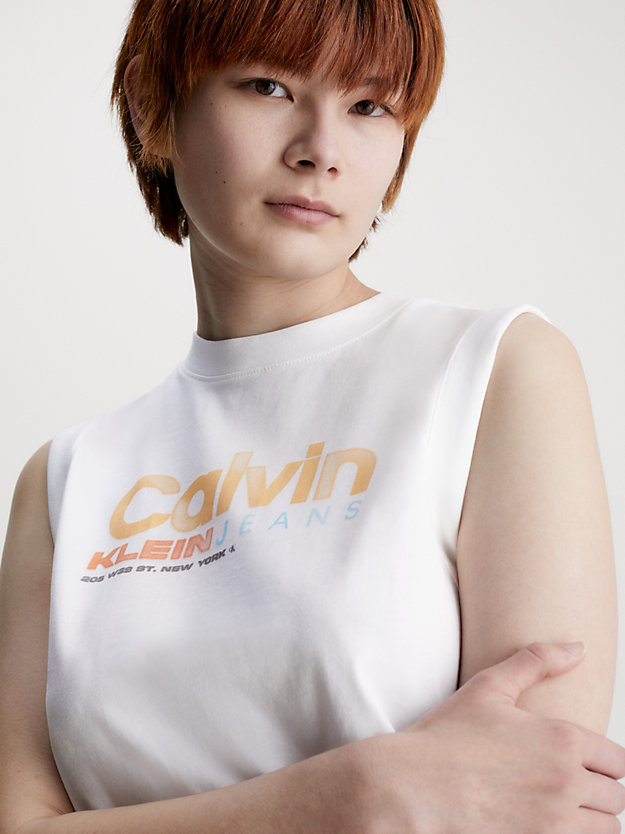 BRIGHT WHITE Logo-Tanktop für Damen CALVIN KLEIN JEANS