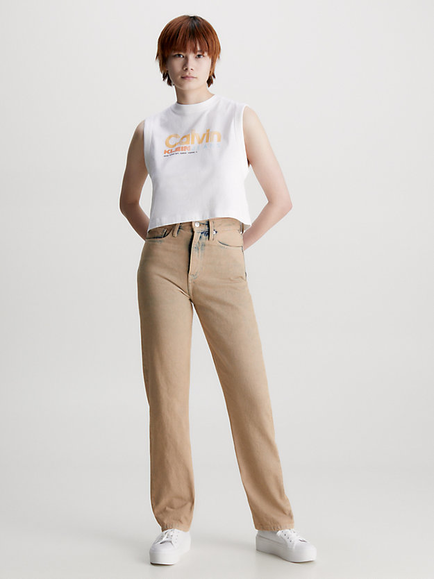 bright white tanktop met logo voor dames - calvin klein jeans