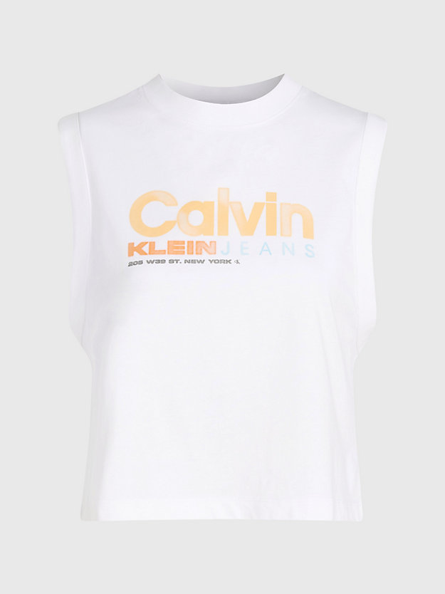 BRIGHT WHITE Top bez rękawów z logo dla Kobiety CALVIN KLEIN JEANS