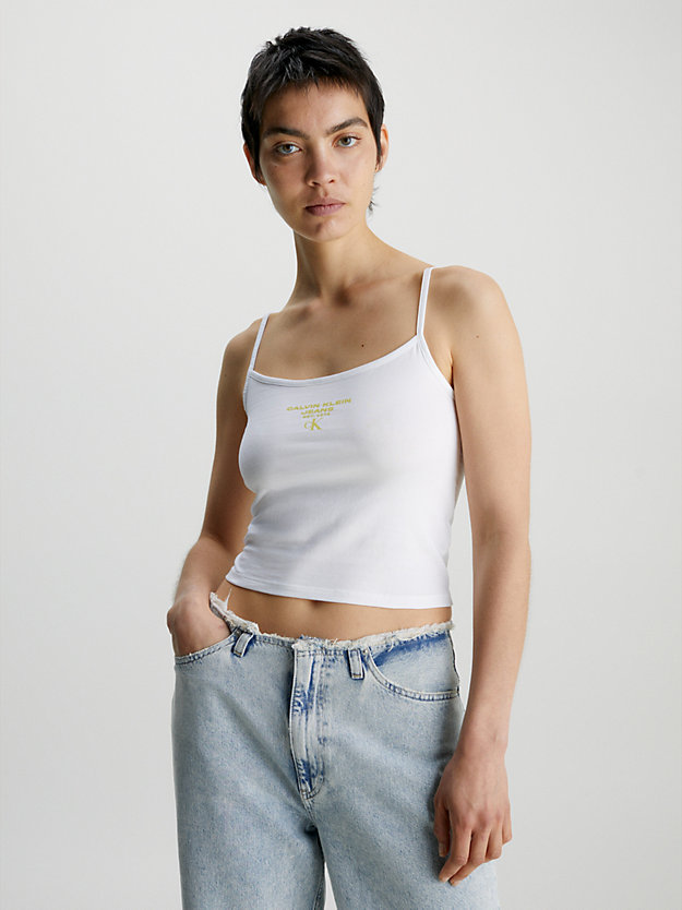 débardeur avec logo bright white pour femmes calvin klein jeans