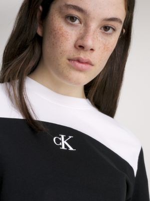 ck black relaxed colour block t-shirt for women calvin klein jeans