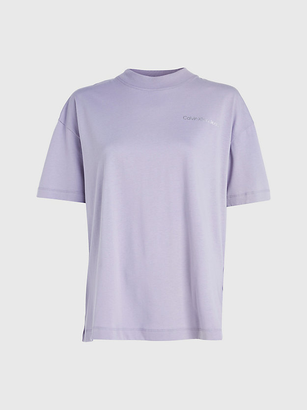 lavender aura relaxed back logo t-shirt for women calvin klein jeans