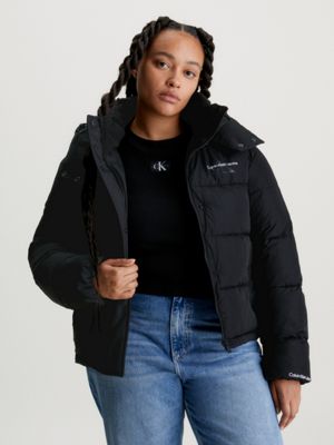 Calvin klein jeans cheap hooded down jacket black