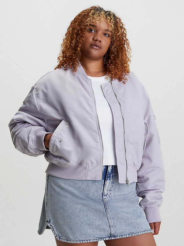 lavender aura lightly padded bomber jacket for women calvin klein jeans