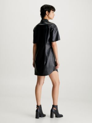 Faux Leather Shirt Dress Calvin Klein®