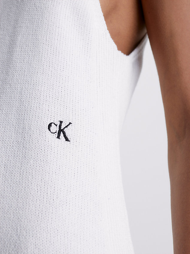 white cotton knit tank dress for women calvin klein jeans