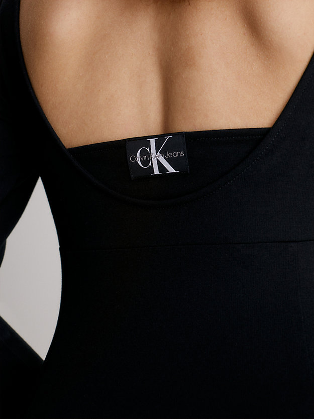 ck black milano jersey double layer dress for women calvin klein jeans